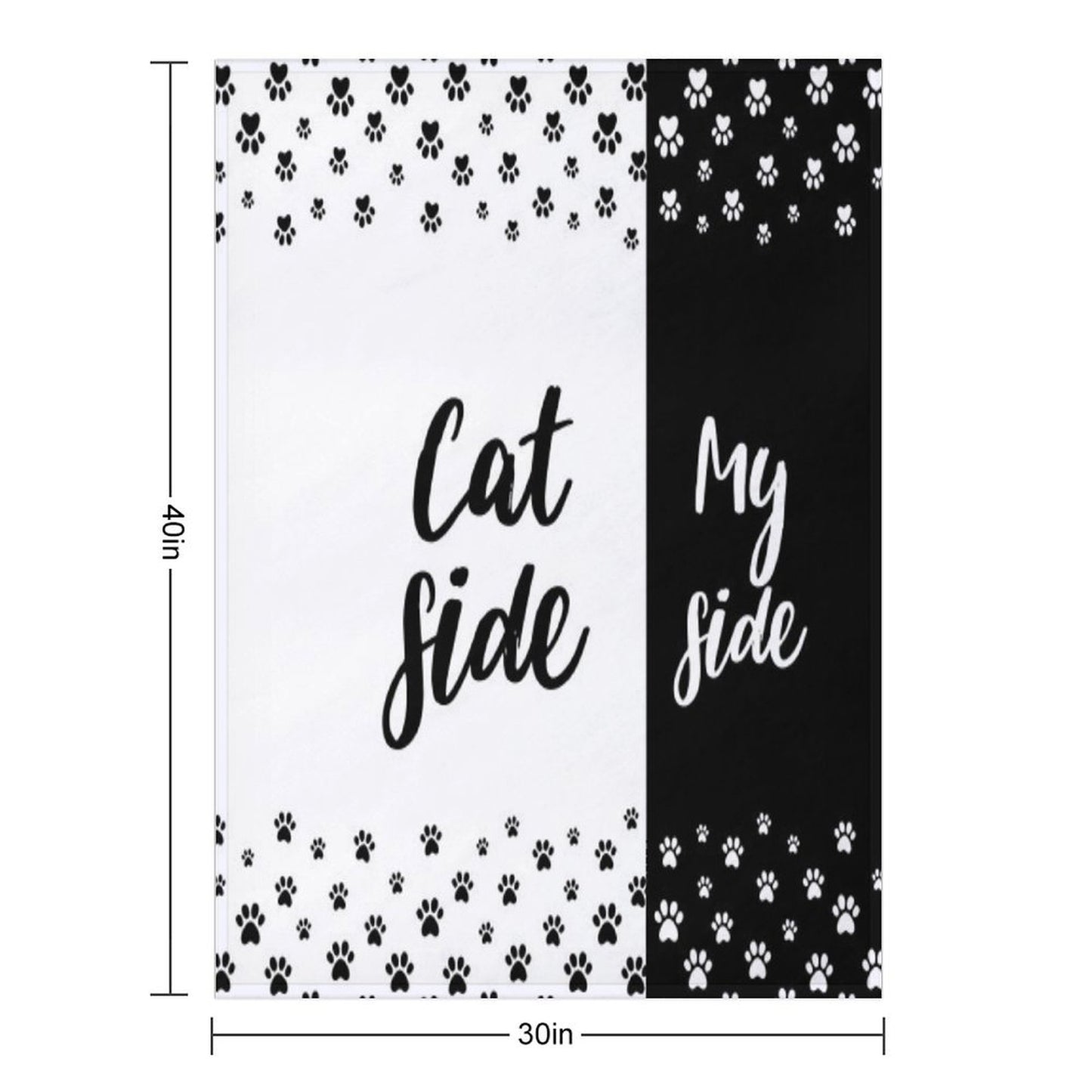 Cat Side My Side Funny Cat Owner Bedding Throw Blanket
