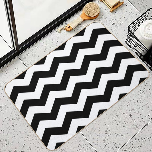 Black And White Zigzag Chevron Bath Mat