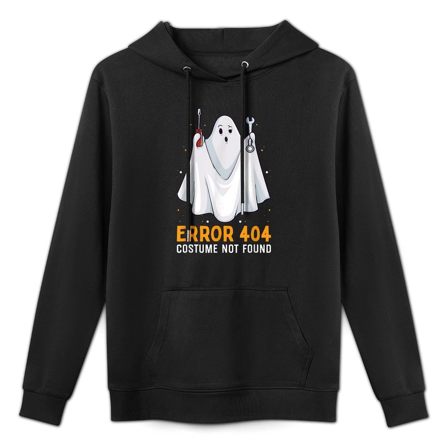 Funny Error 404 Costume Not Found Easy Lazy Halloween Ghost Durable Construction Hoodie