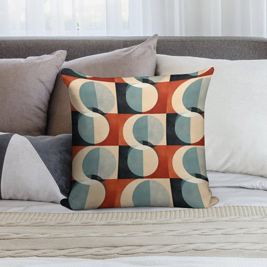 Mid Century Abstract Retro Geometric Art Soft Multiple Sizes Throw Pillow
