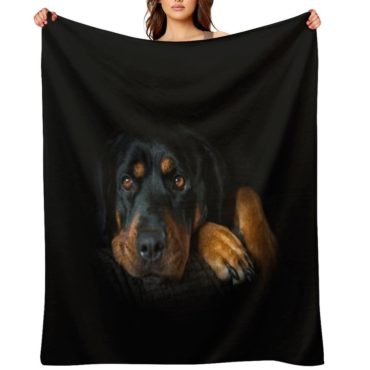 Rottweiler Resting Throw Blanket