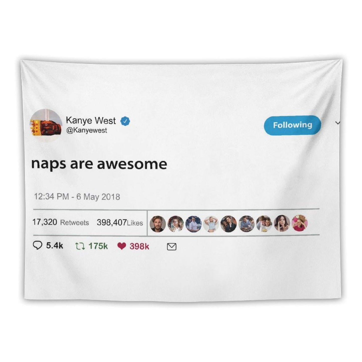 Kanye West Rapper Naps Are Awesome Tapestry