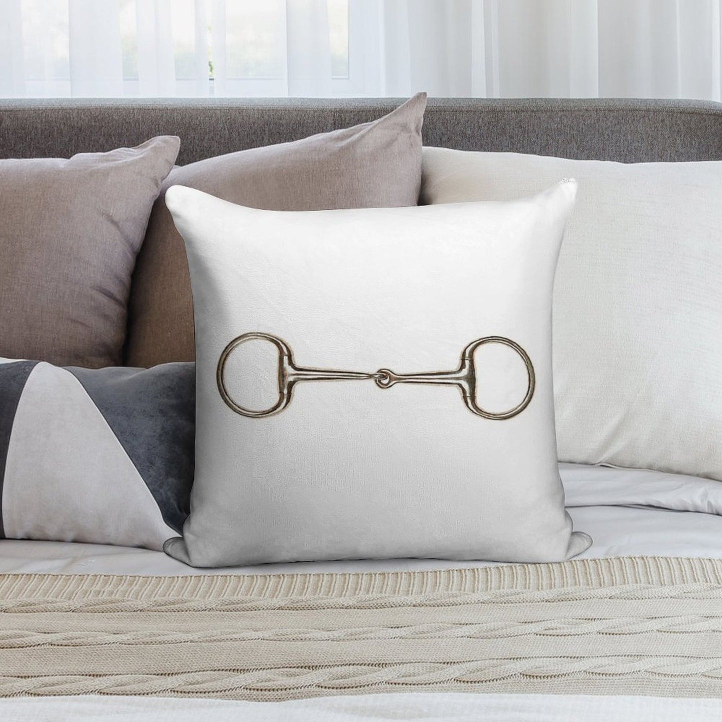 Snaffle Bit Soft Luxury Feel Throw Pillow