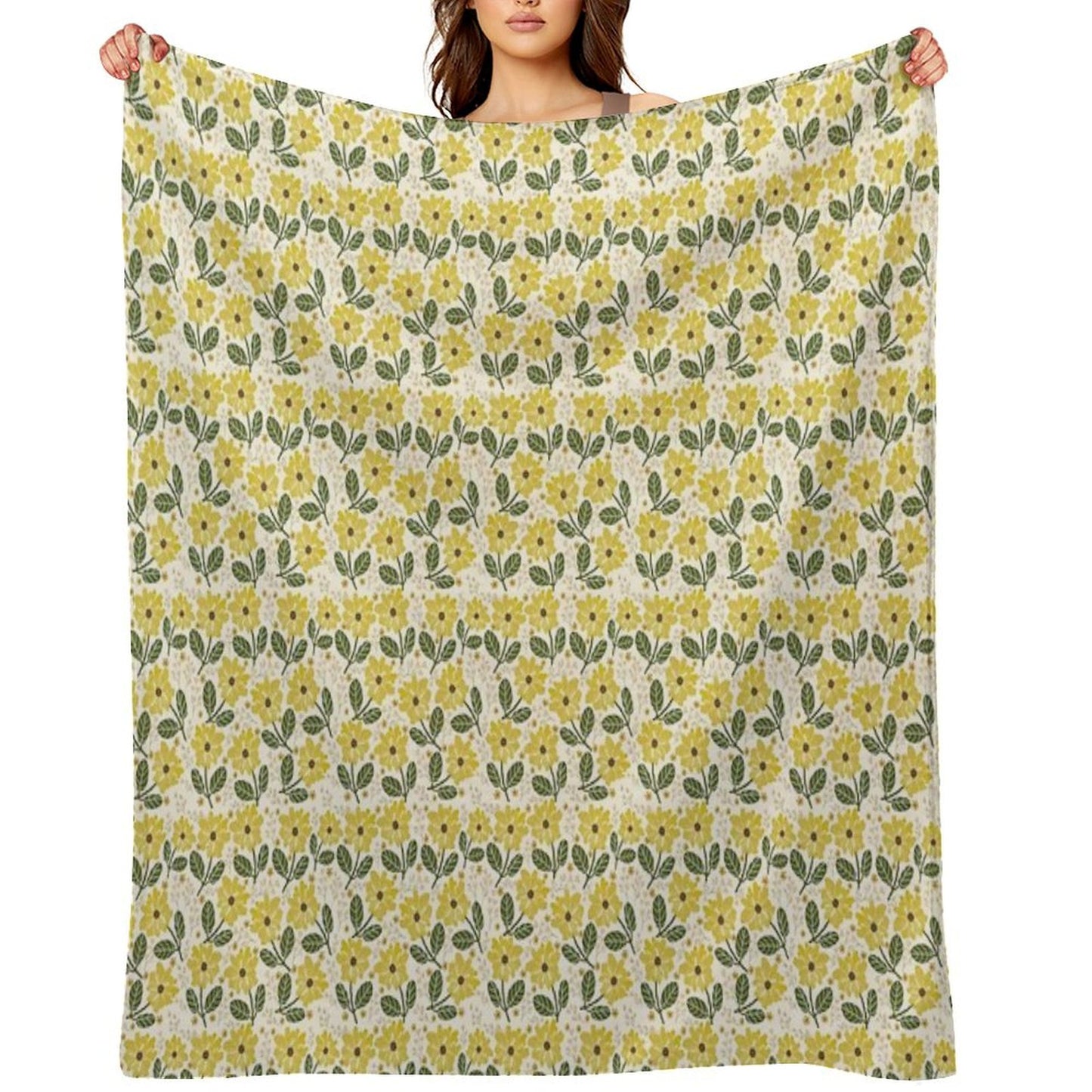 Golden Bloom Throw Blanket
