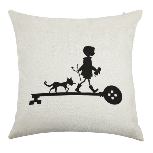 Coraline's Journey Linen Throw Pillow Cover