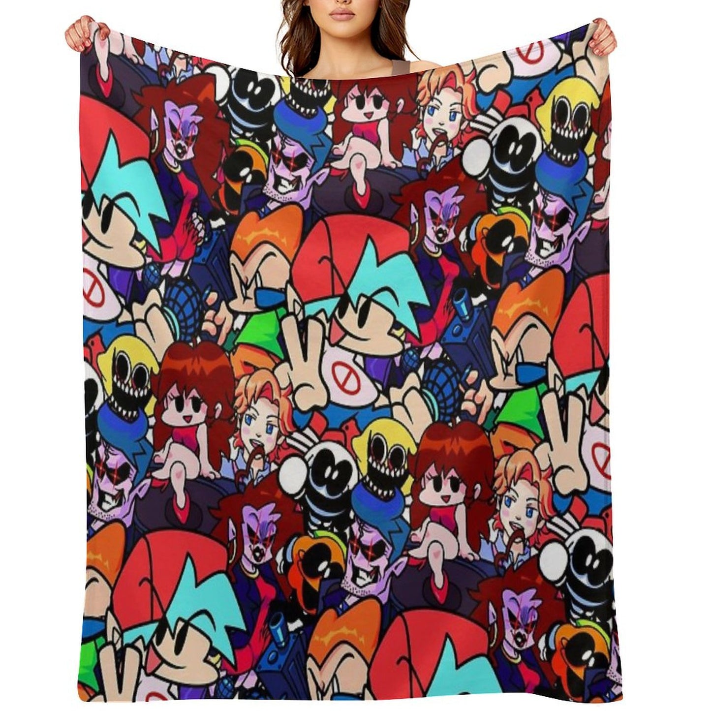 Friday Night Funkin Collage Throw Blanket