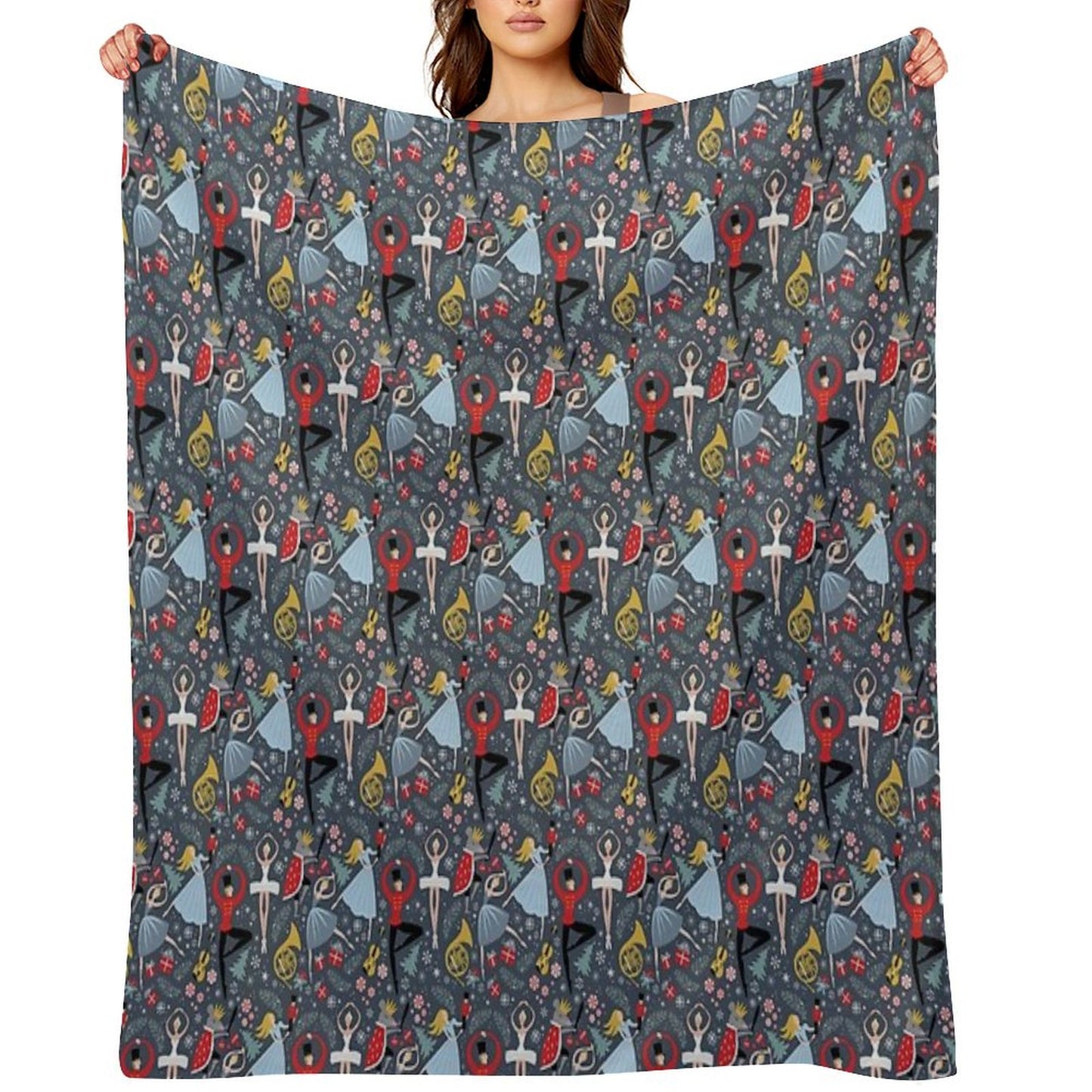Clara's Nutcracker Ballet Repeat by Robin Pickens Throw Blanket