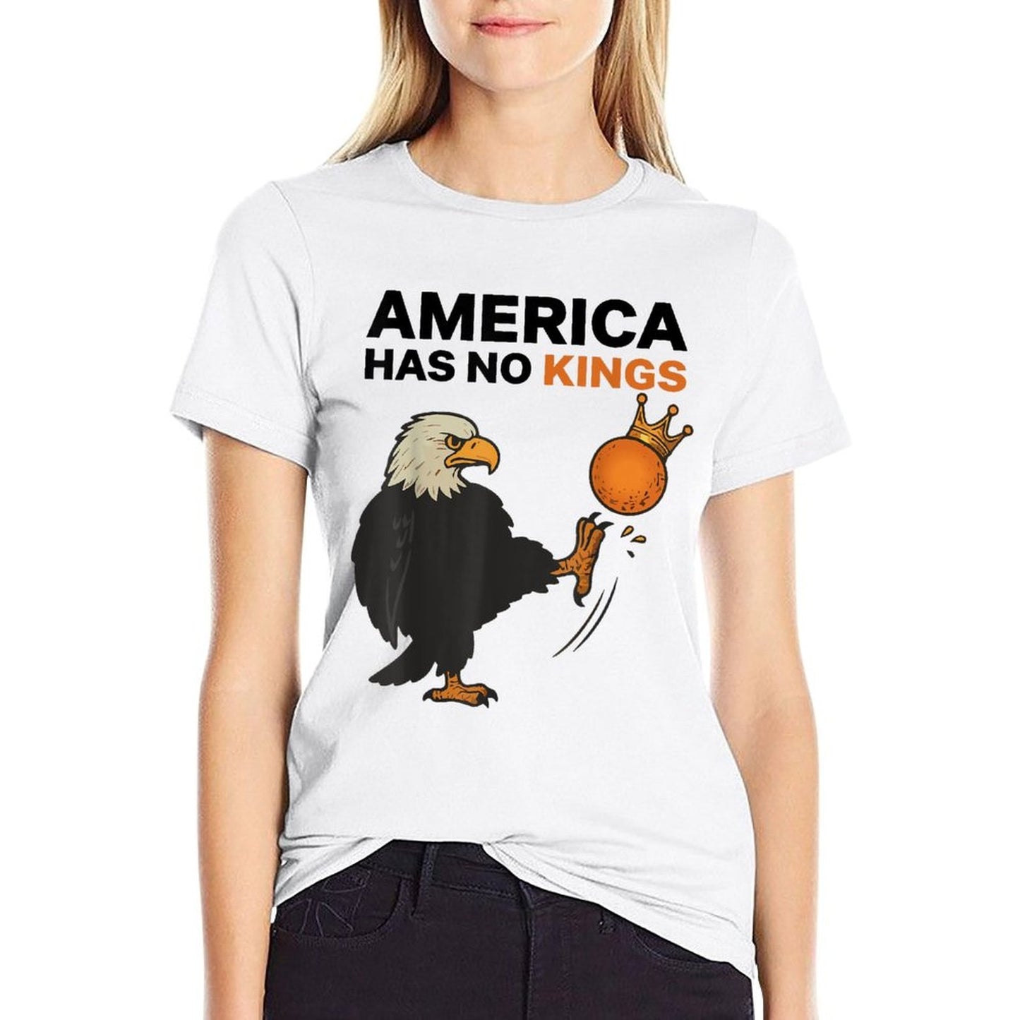 Nope, America Has No Kings Bald Eagle 4th Of July Resistance Lightweight T-Shirt