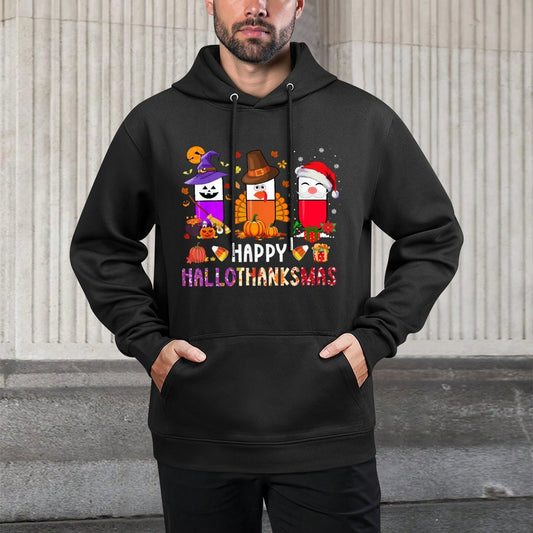 Happy Hallothanksmas Pharmacy PIlls Halloween Christmas Casual Wear Hoodie