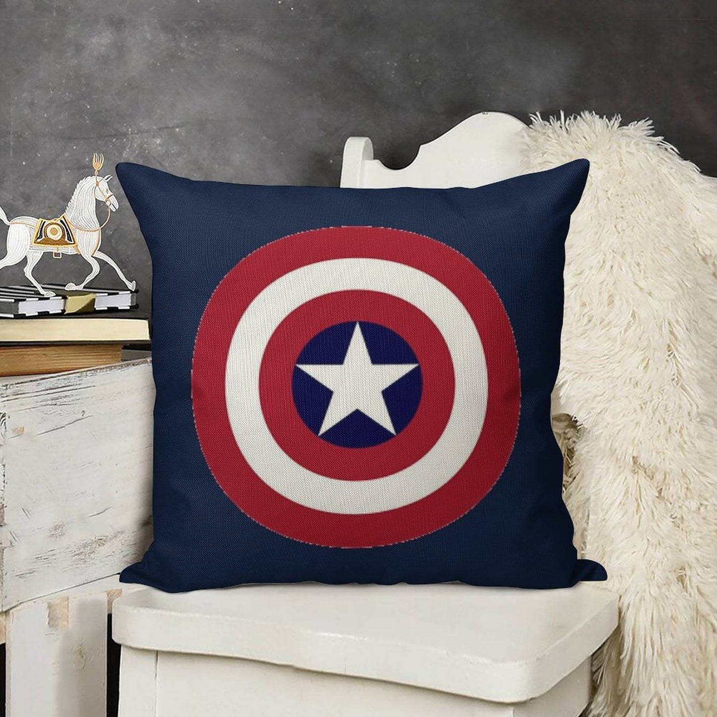 Super Hero Linen Throw Pillow Cover