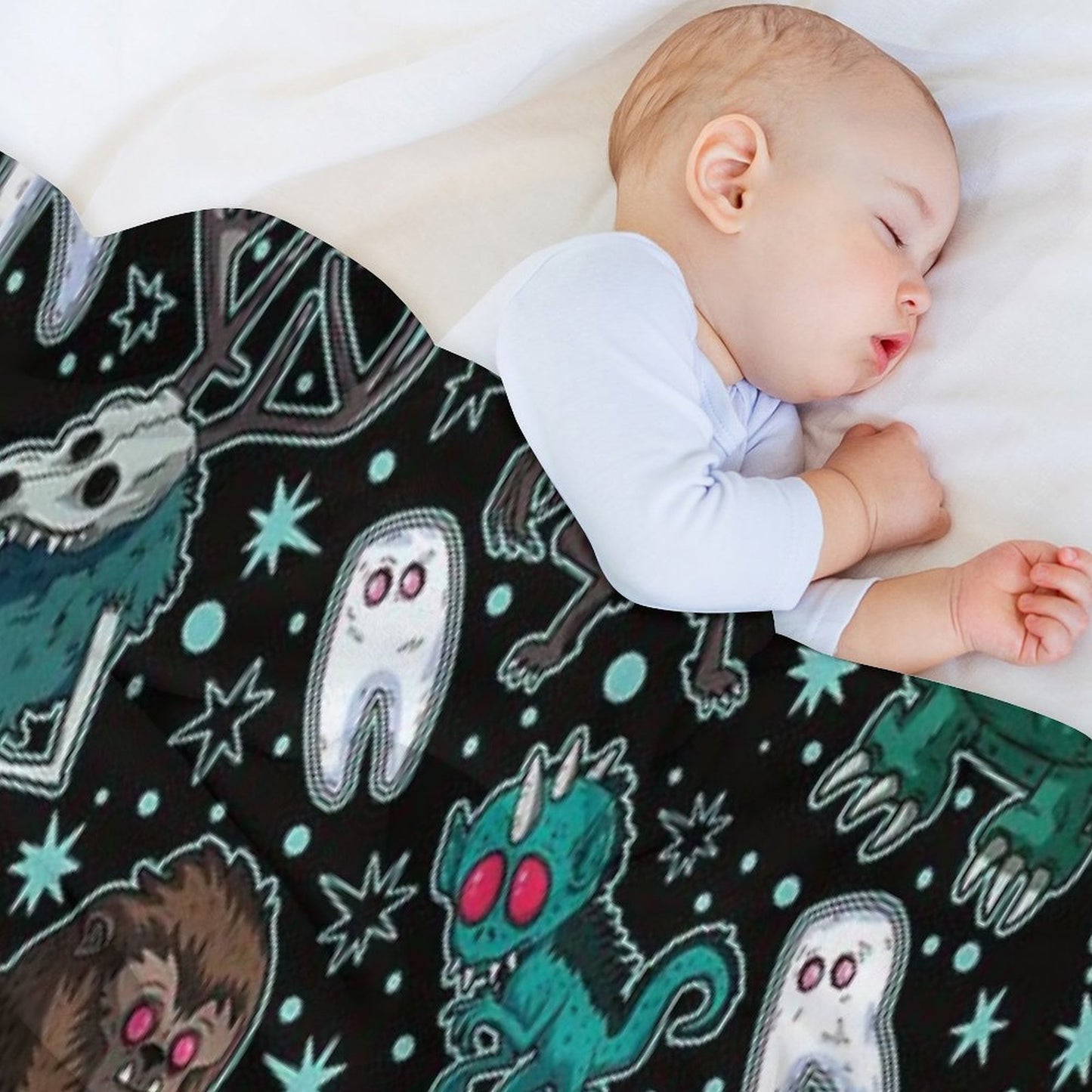Cryptids Night Black Throw Blanket