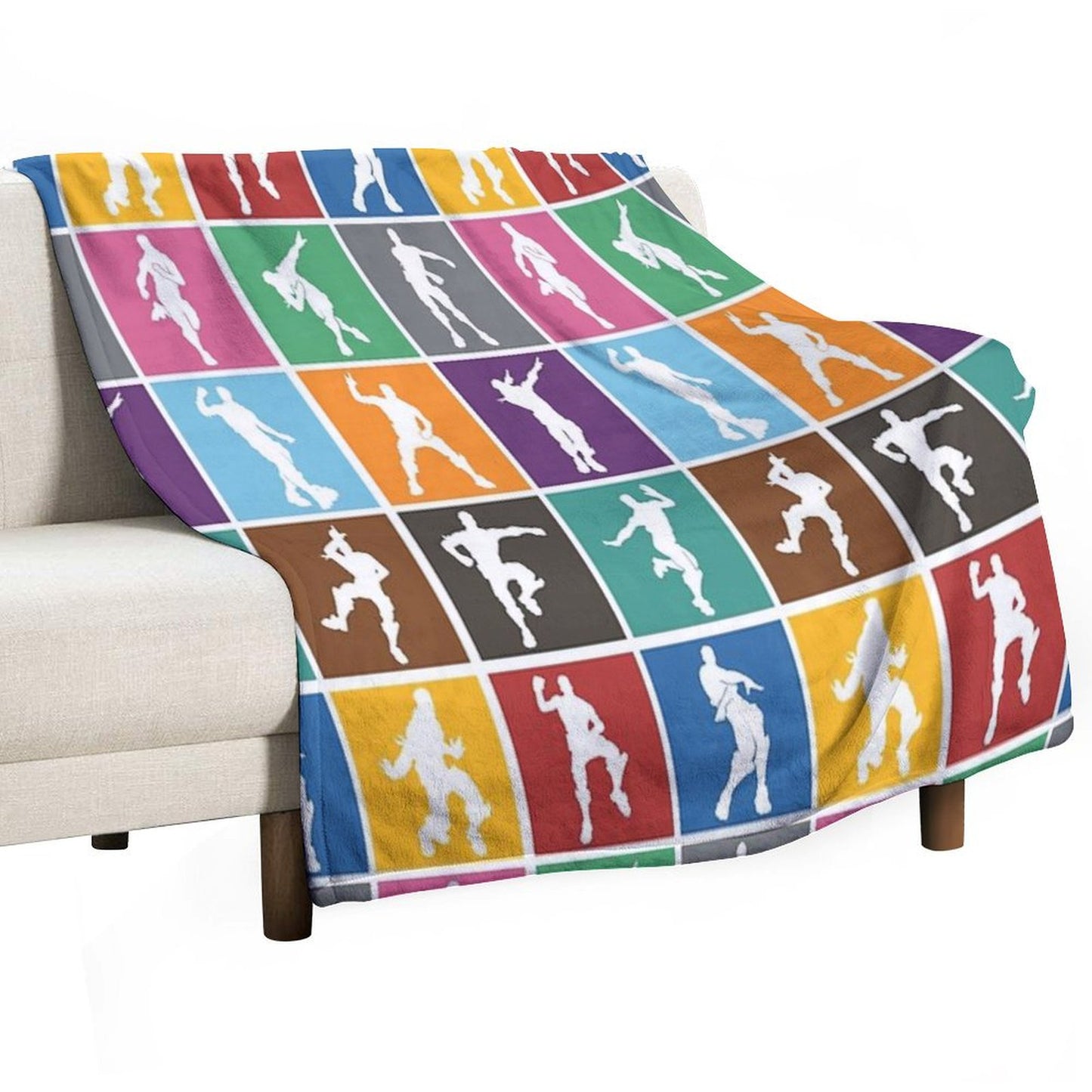 Battle Royale Victory Dance Rainbow Lattice Funny Throw Blanket