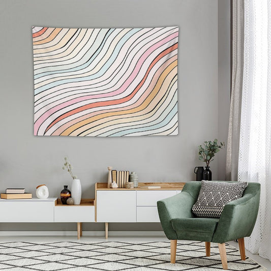 Wavy Summer Aesthetic Tapestry