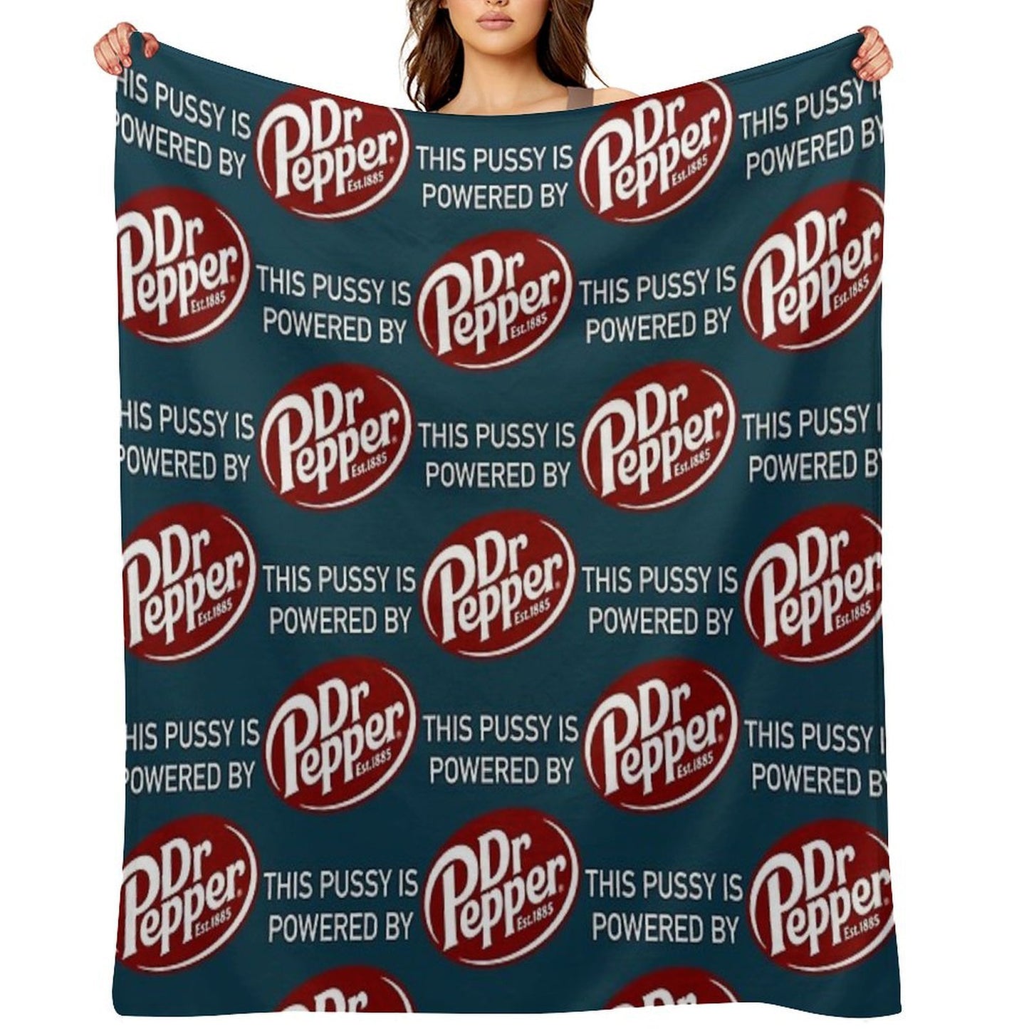 This Cat Is Powered By Dr Pepper Throw Blanket
