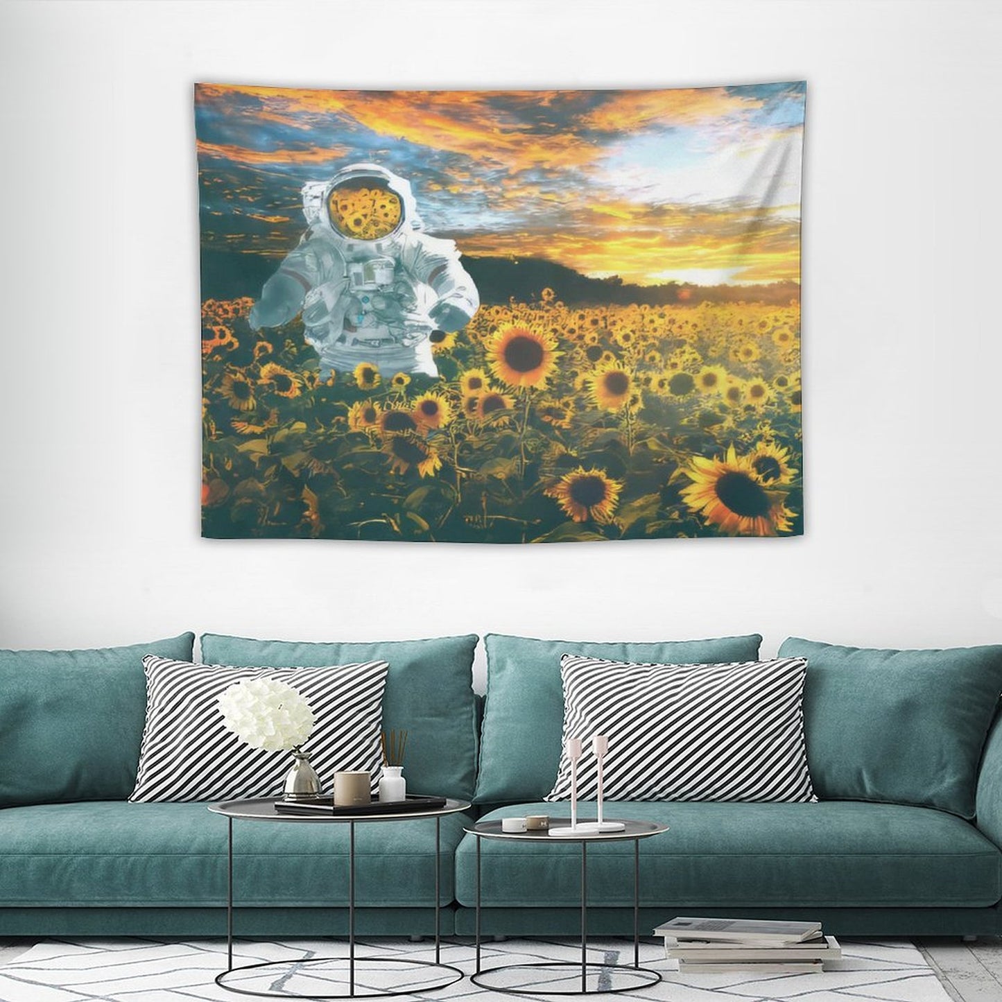 Astronaut In Sunflower A Galaxy Far Away Tapestry