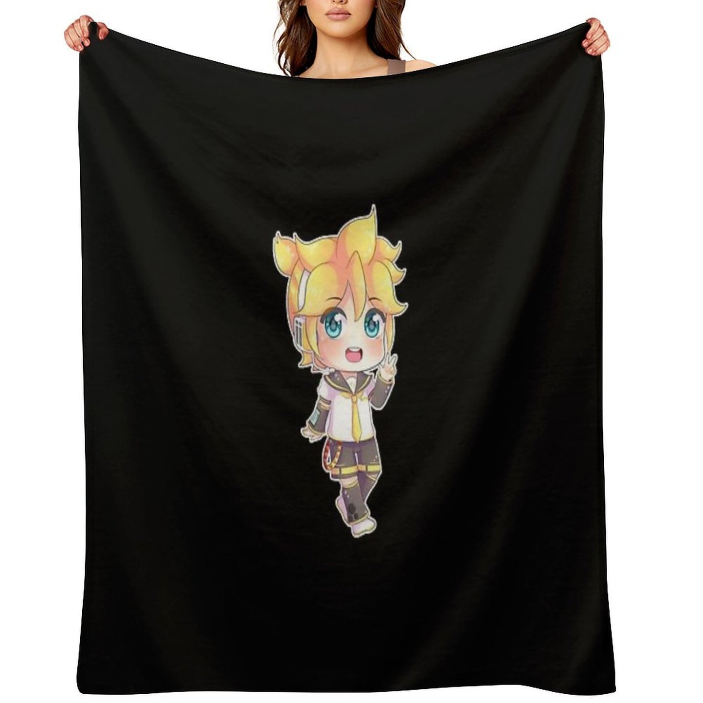 VOCALOID Kagamine Len Chibi Throw Blanket