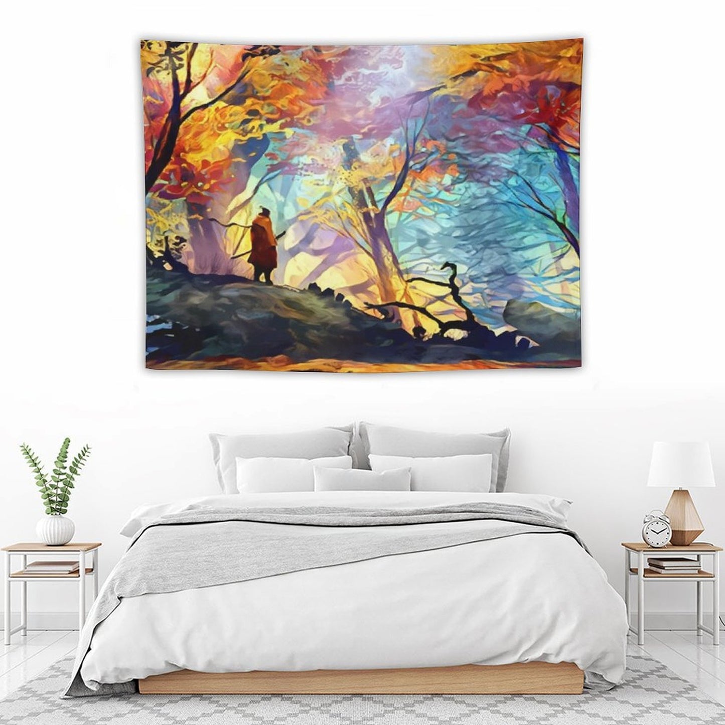 A Wolf in The Colorful Forest Tapestry