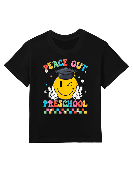 Peace Out Preschool Graduation Last Day Teachers Boys Girls Kids T-Shirt