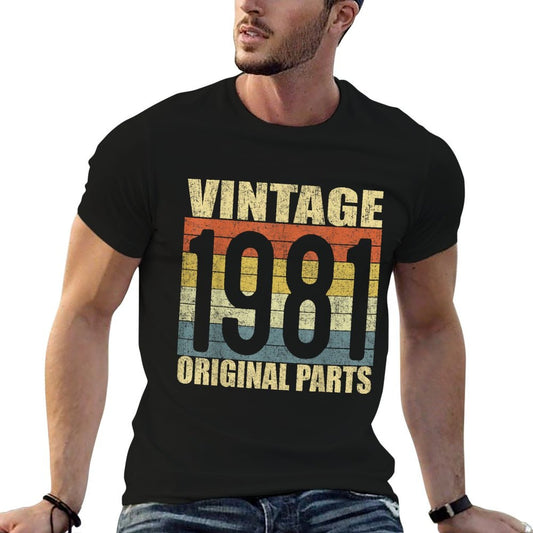 Vintage 1981 40th Birthday Gift Men Women 40 Years Old Trendy Pattern T-Shirt