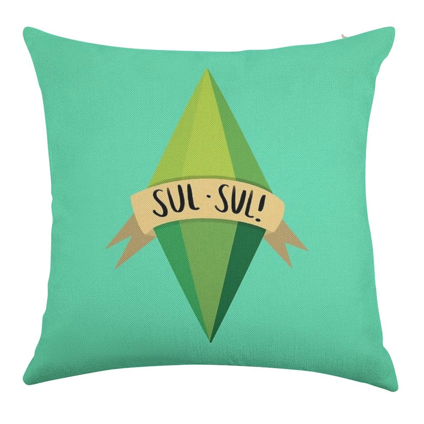 Plumbob Linen Throw Pillow Cover