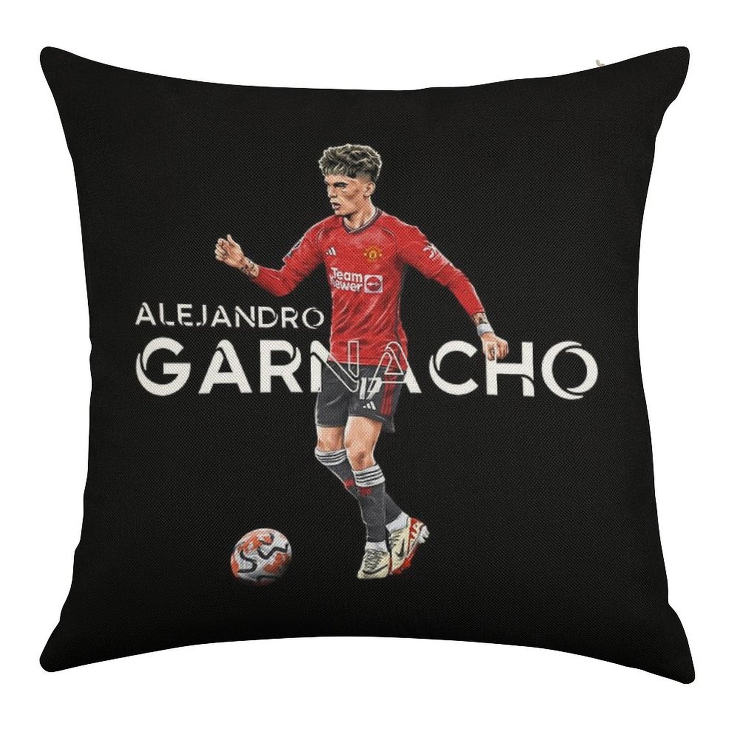 Alejandro Garnacho - Man United Linen Throw Pillow Cover