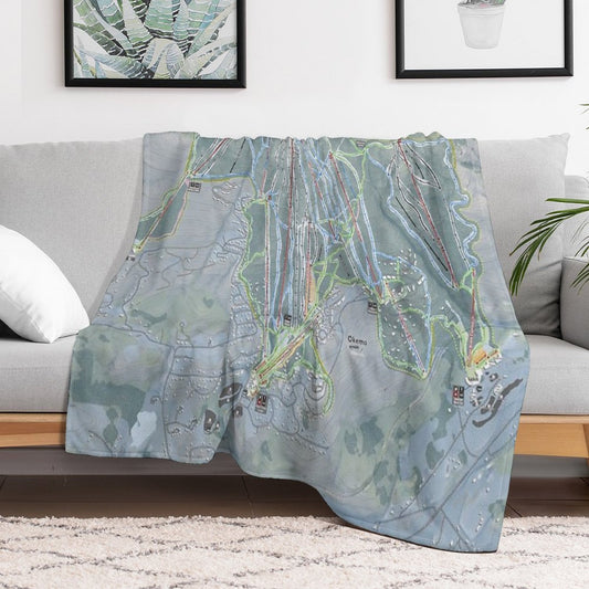 Okemo Resort Trail Map Throw Blanket
