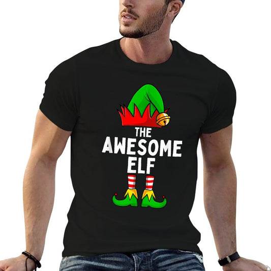 Awesome Elf Matching Family Christmas Trendy Pattern T-Shirt
