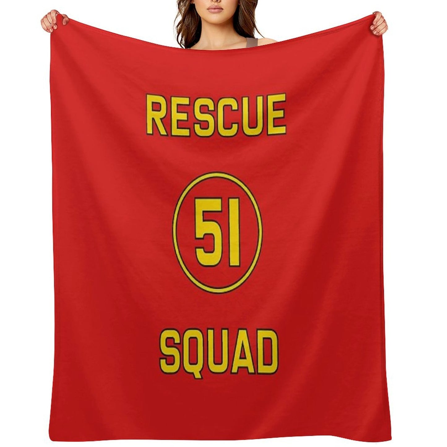 Emergency Squad 51 Rear of Truck Reproduction Logo Throw Blanket