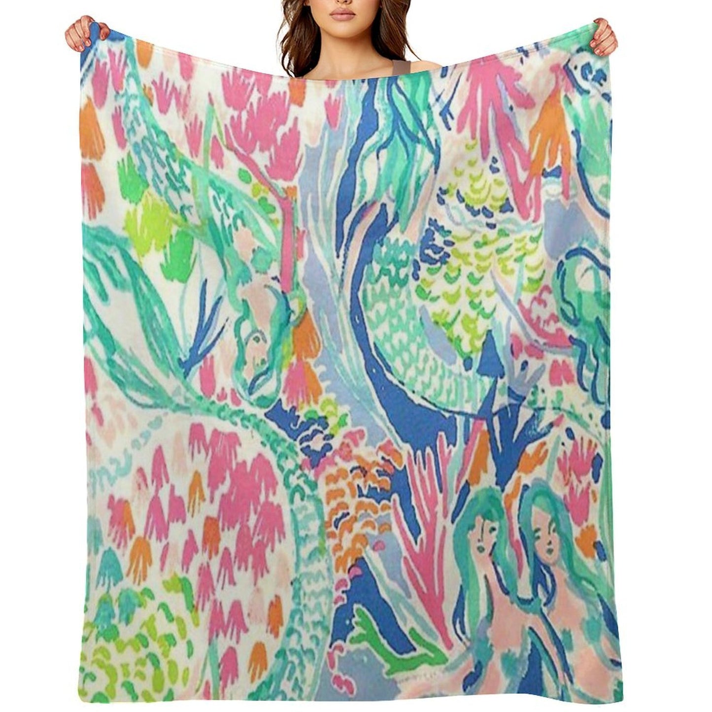 FIVE MERMAIDS Throw Blanket