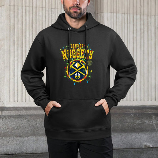 NBA Denver Nuggets Christmas Lights Holiday Layering Staple Hoodie