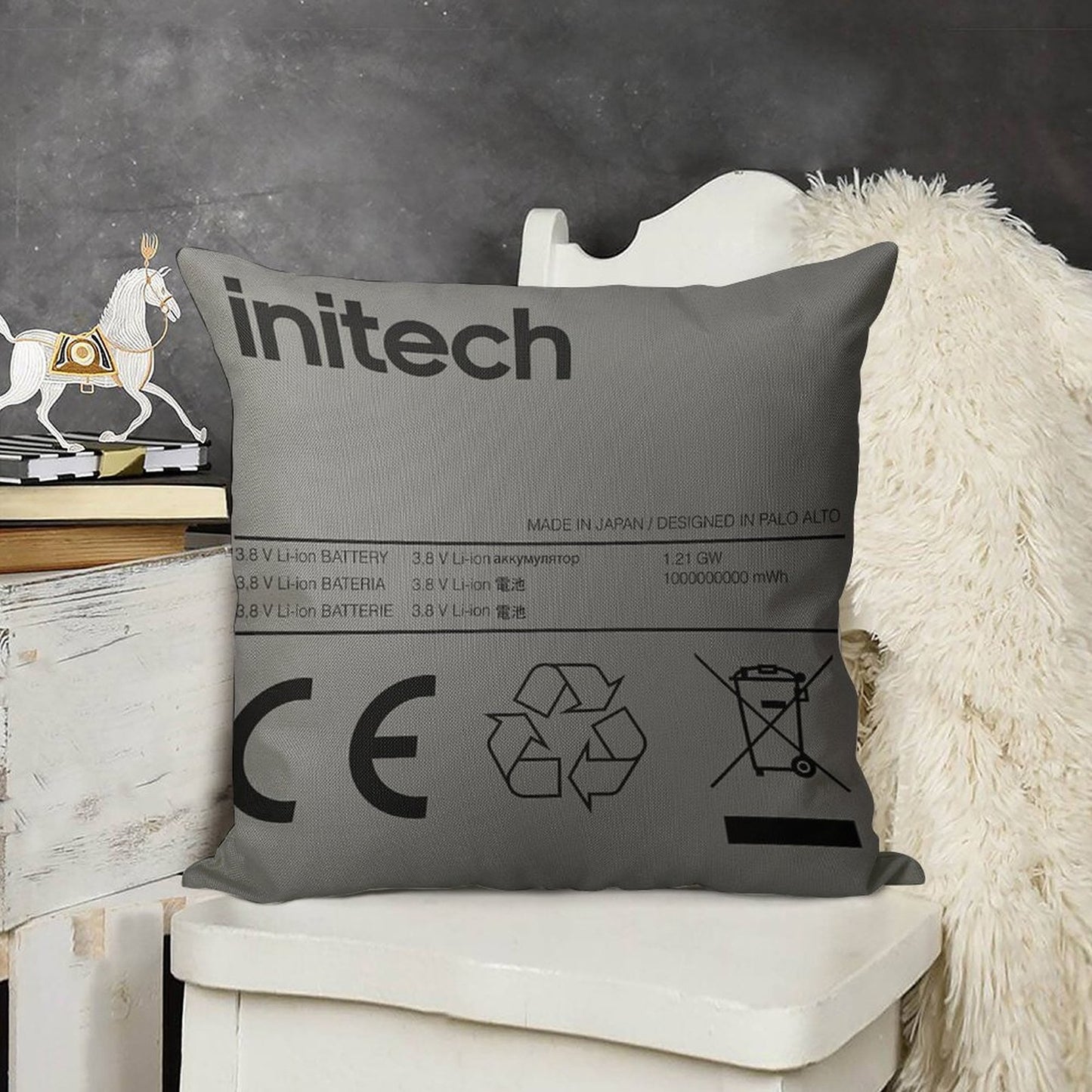 Swollen Battery Linen Throw Pillow Cover
