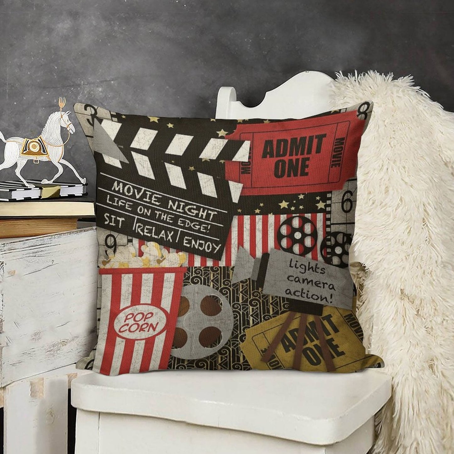 Home Movie-JP3516 Linen Throw Pillow Cover