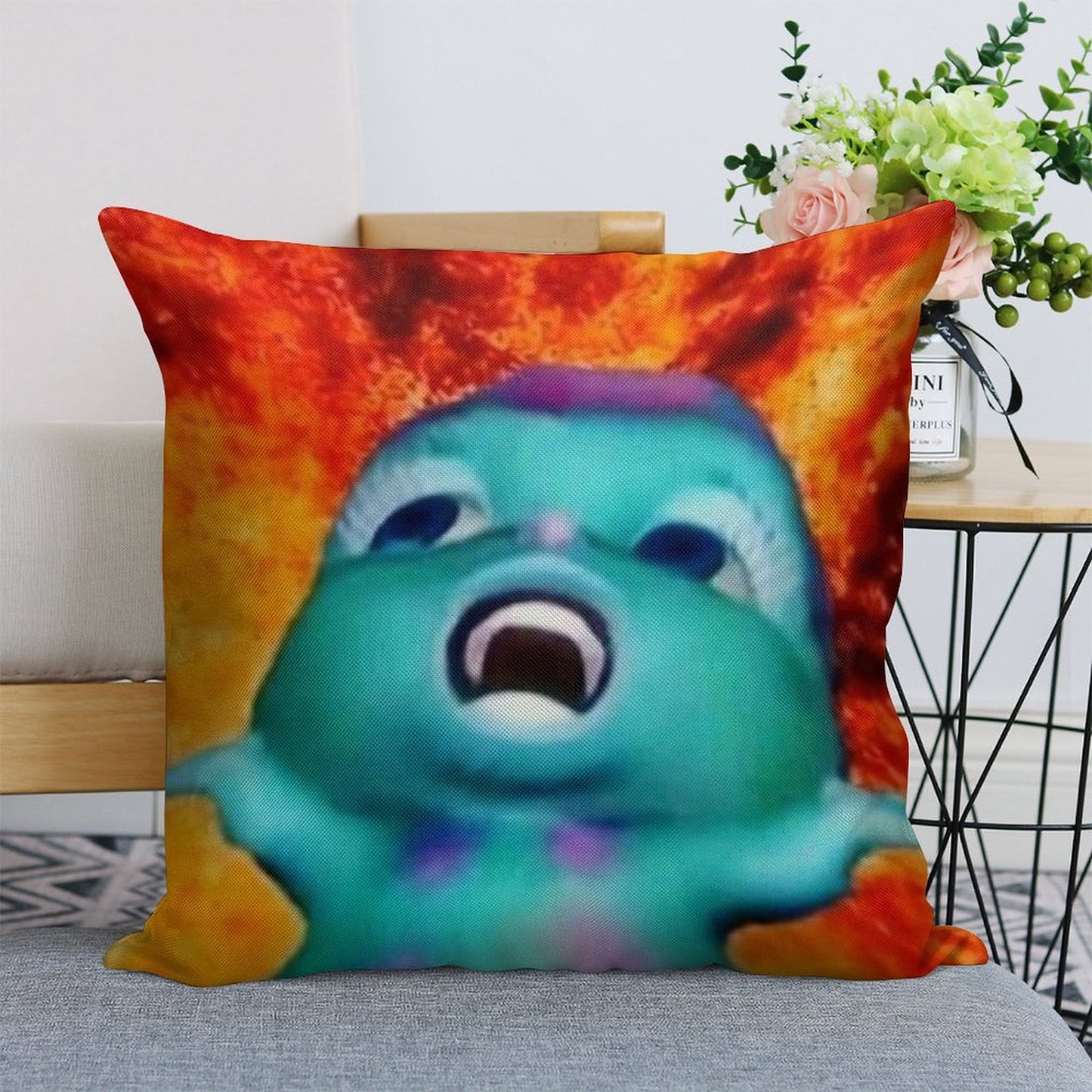 Bibble Meme Linen Throw Pillow Cover