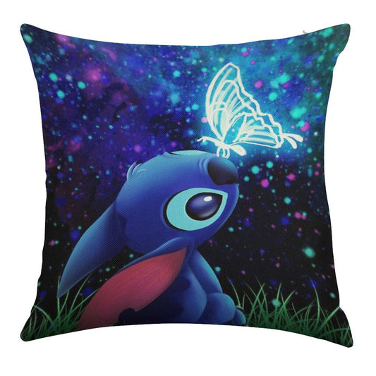 Stitch Butterfly Starry Sky Linen Throw Pillow Cover