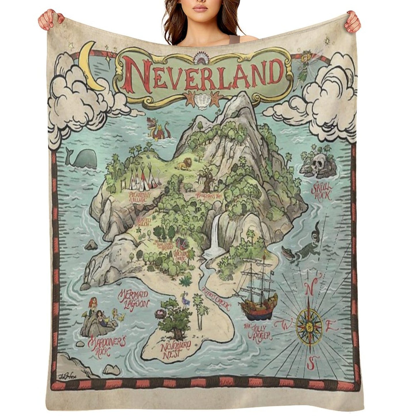 Neverland Map Throw Blanket