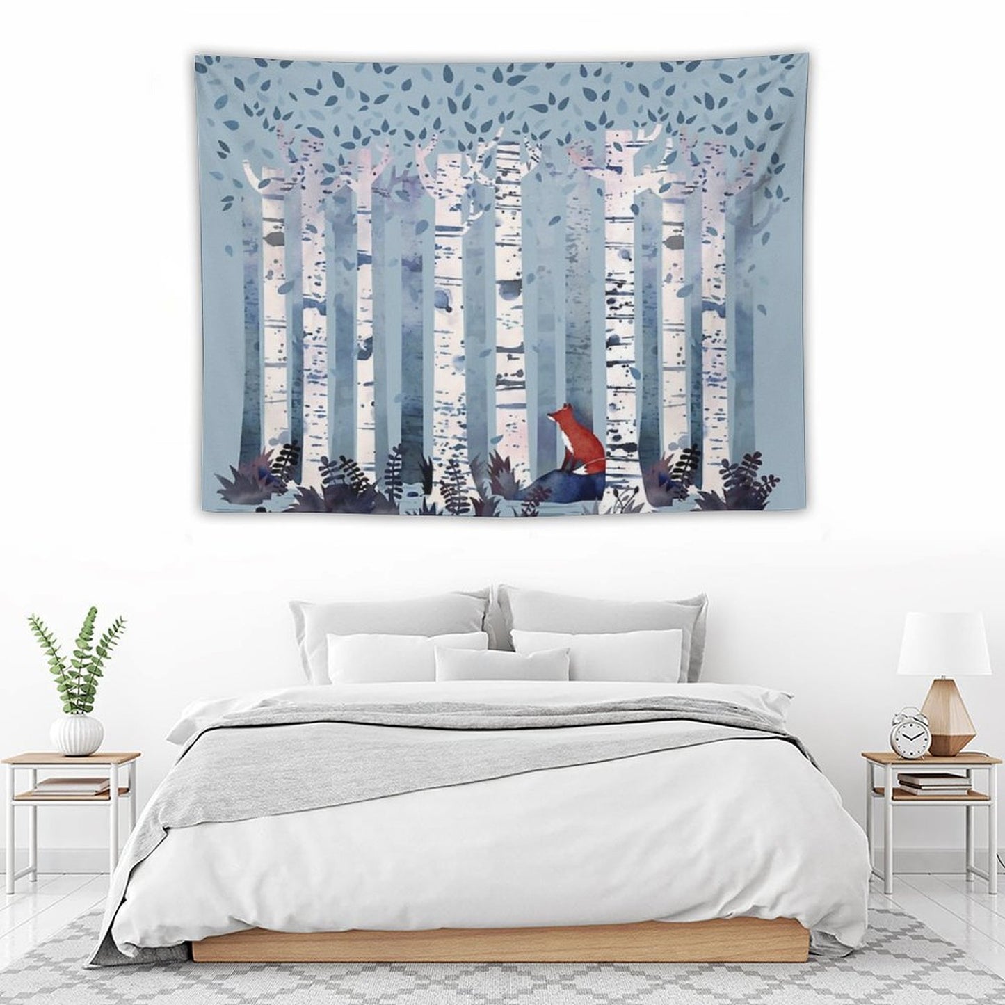 The Birches (in Blue) Tapestry