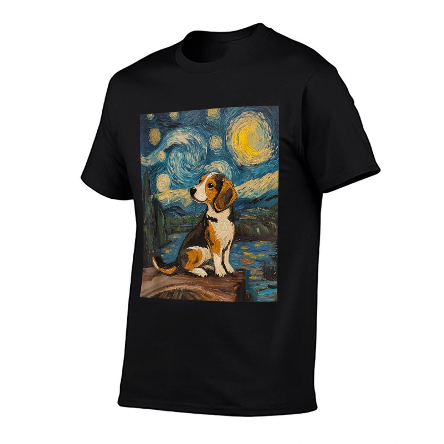 Beagle Dog - Van Gogh Style - Starry Night Graphic T-Shirt