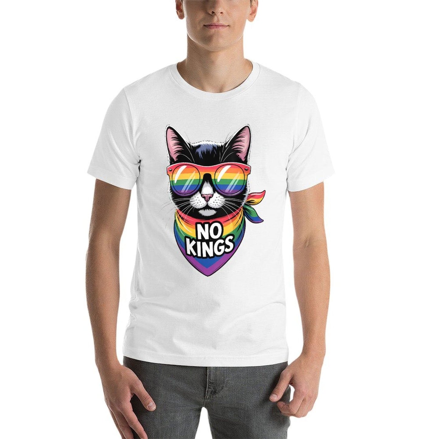 Womens No Kings Pride Cat Classic T-Shirt