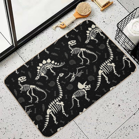 Dinosaur Fossils in Black Bath Mat