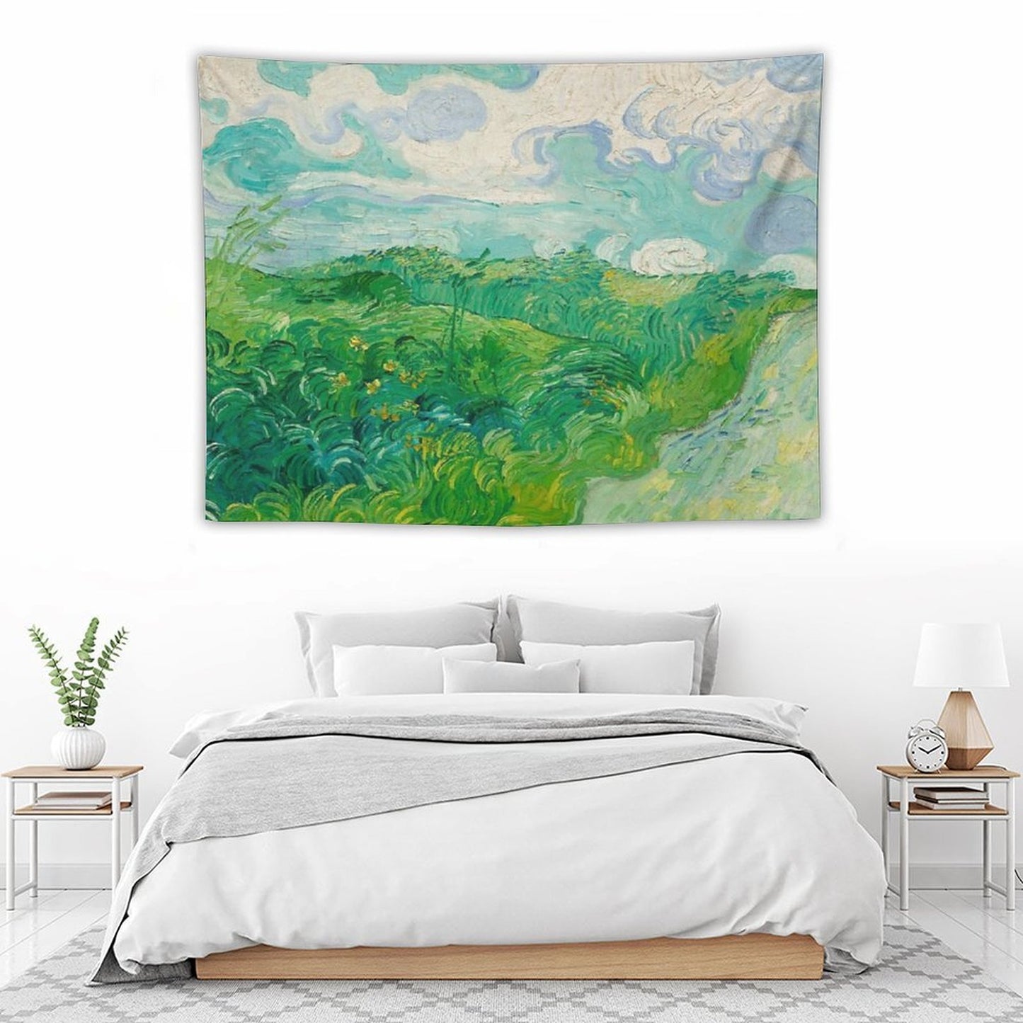 Green Wheat Fields, Auvers, Vincent Van Gogh Tapestry