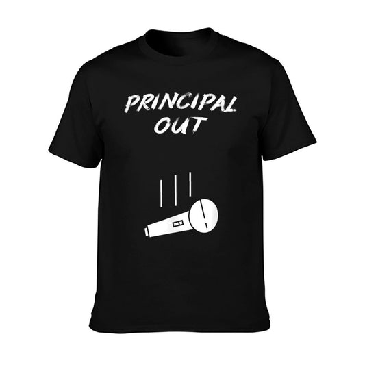 Retired Principal Out Retirement Mic Drop End Of Year Funny T-Shirt