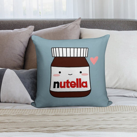 Cute Nutella Jar Soft Fade-Resistant Throw Pillow
