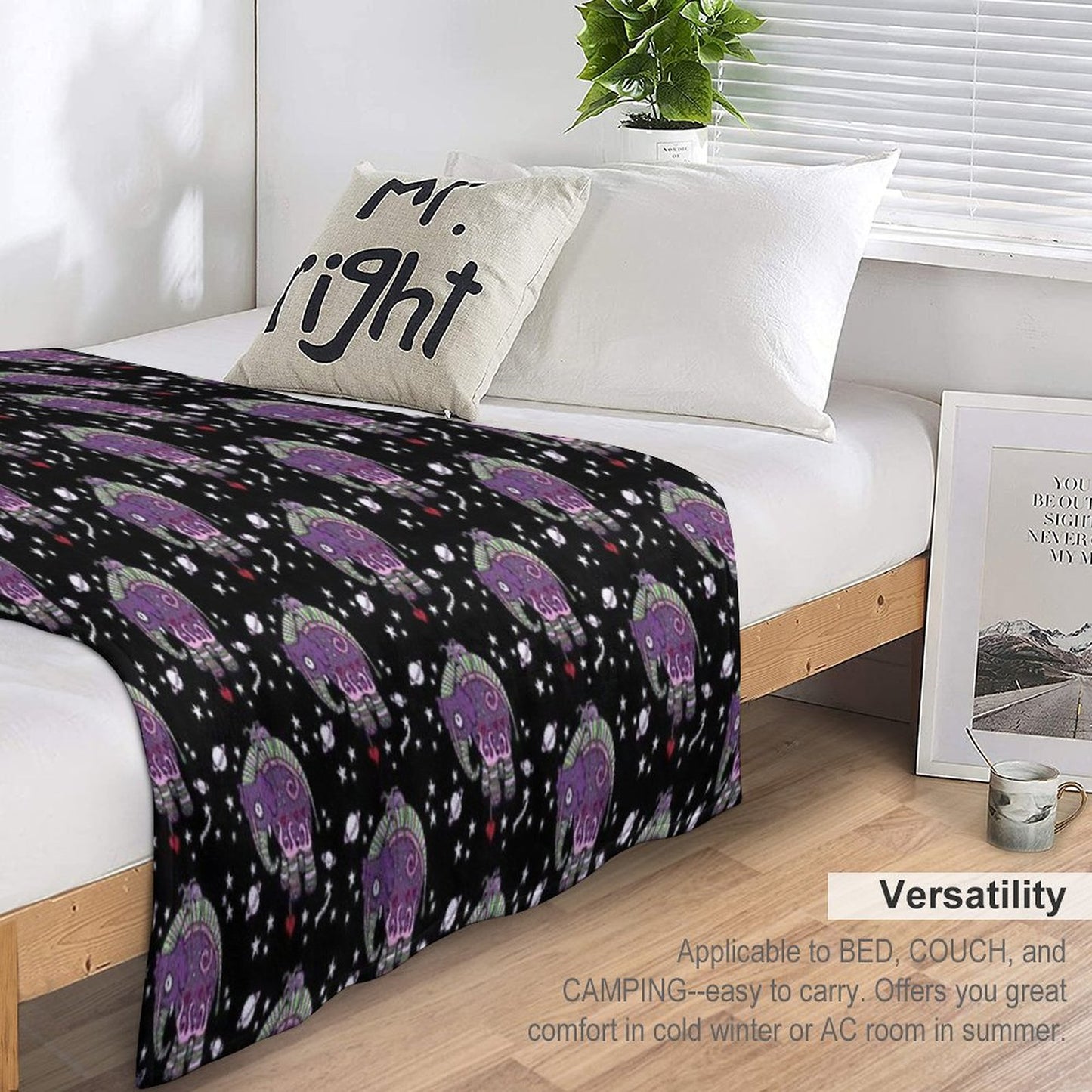 Interstellar Elephant Tee Throw Blanket