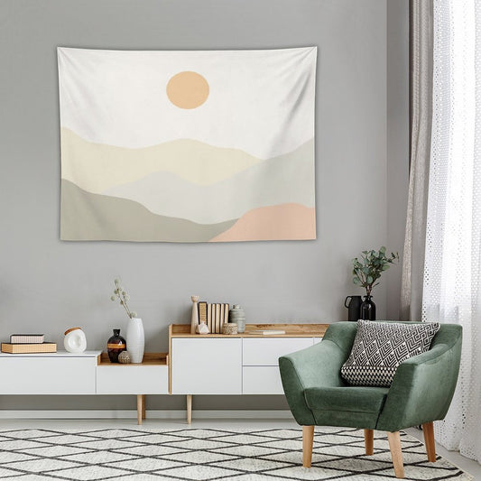 Minimalist Landscape Mountains Tapestry