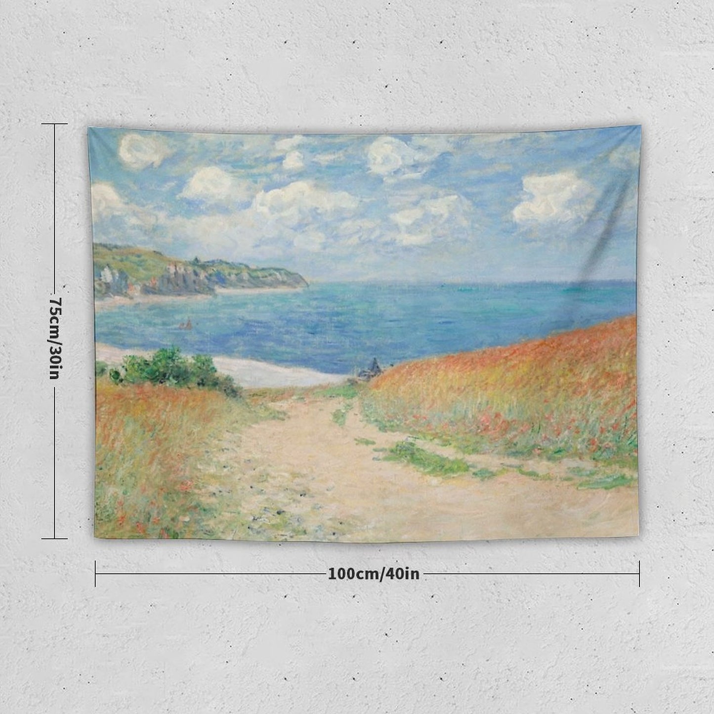 Claude Monet Path Through The Wheat Fields at Pourville 1882 Tapestry