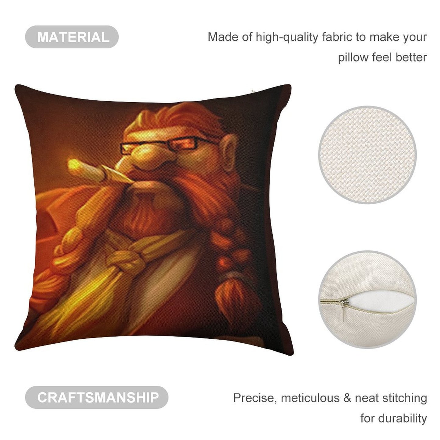 Gragas Alpha Male Linen Throw Pillow Cover