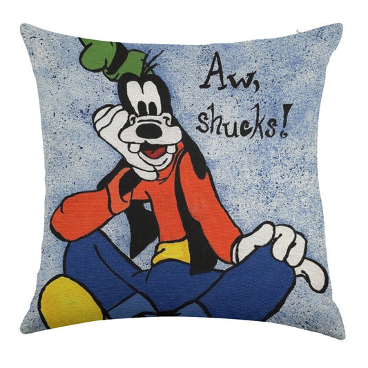 Goofy Painting Linen Throw Pillow Cover
