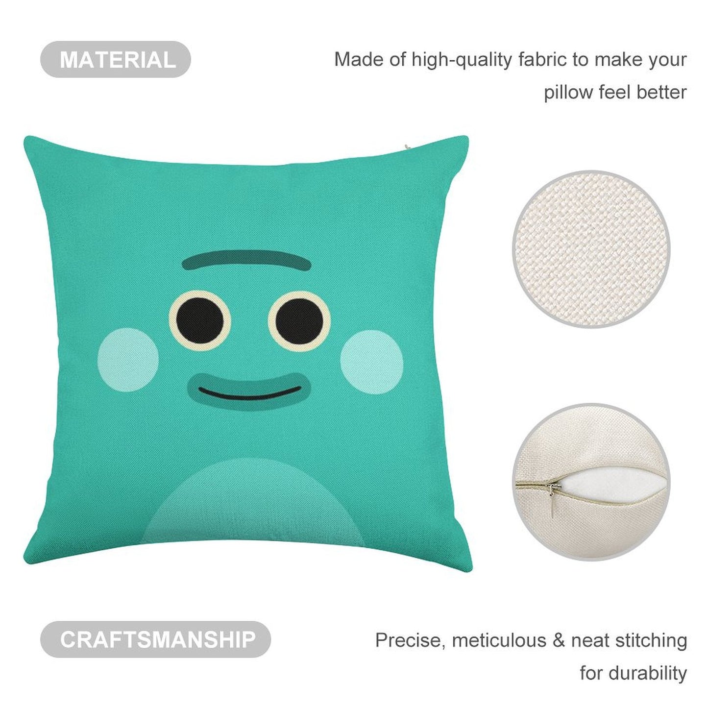 Bumble Nums  Grumble Linen Throw Pillow Cover
