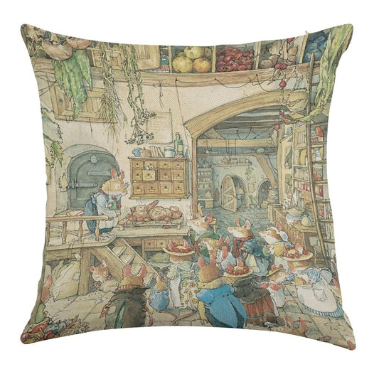The Fruits of The Hedge Linen Throw Pillow Cover
