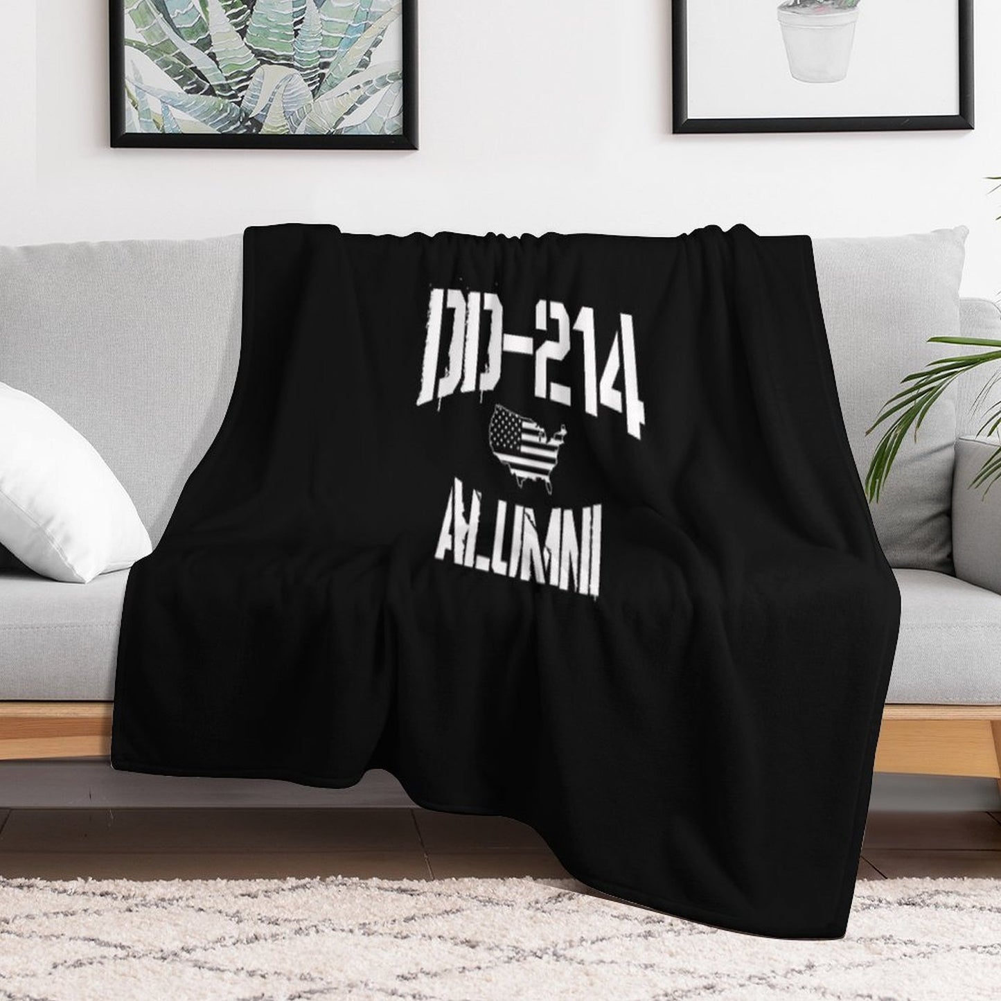 DD-214 Alumni Veteran Appreciation Gift US Flag Throw Blanket
